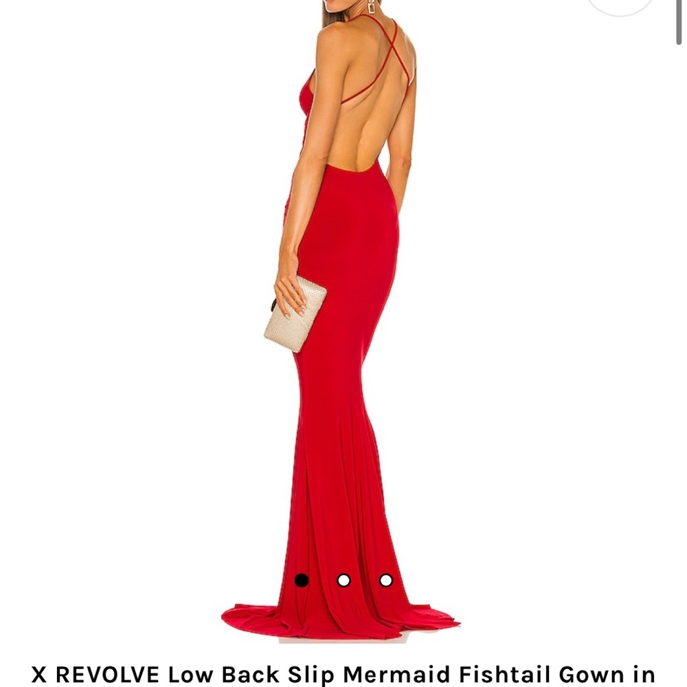 Low Back Red Fishtail Gown by Norma Kamali / Revolve